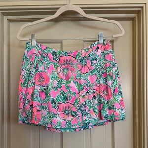 Lilly Pulitzer Coral and Green Luxletic Skort- Size M